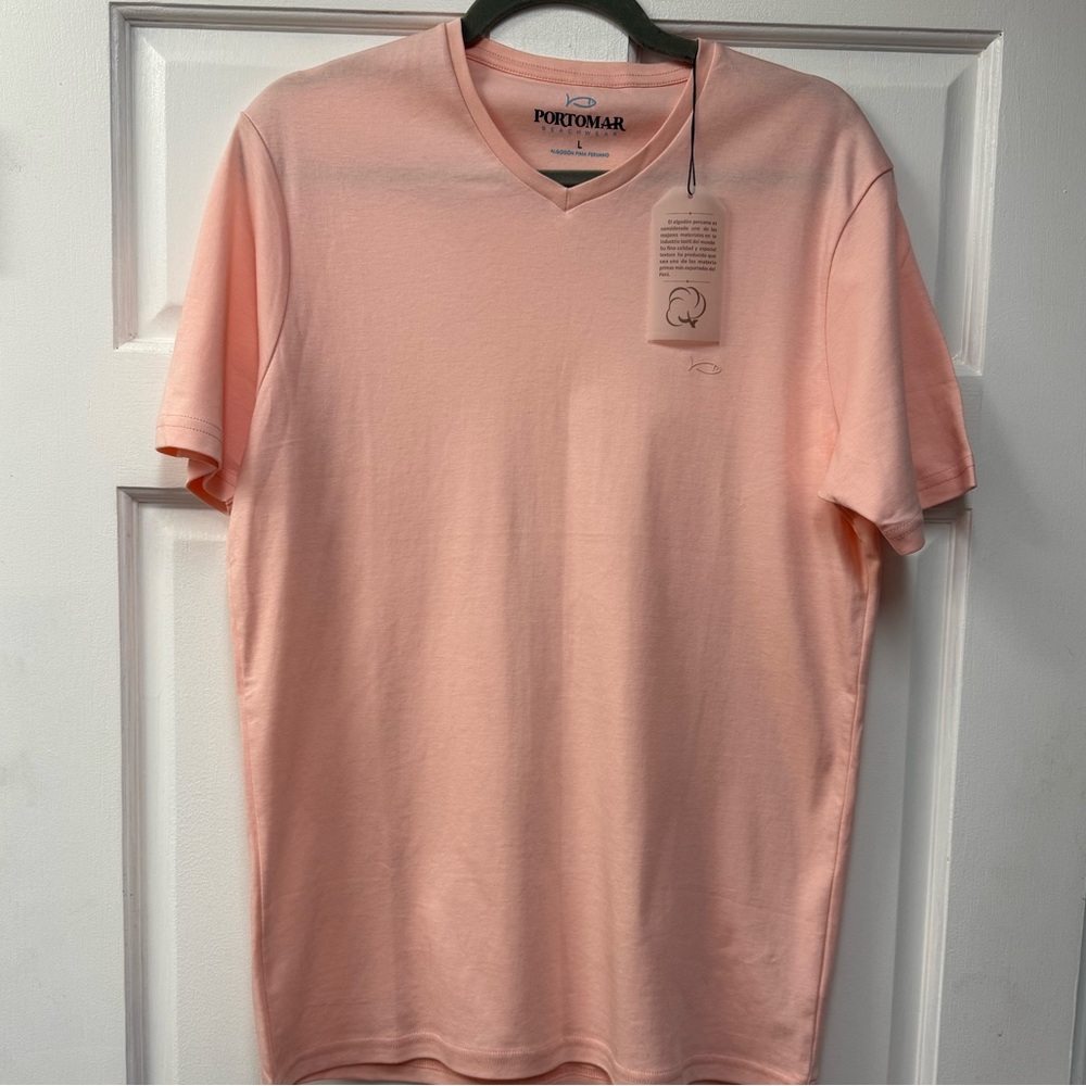 NWT Men's Peach V-Neck T-Shirt
